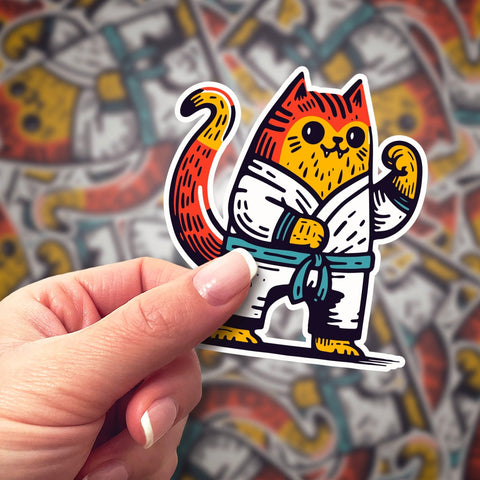 Karate Cat II Sticker – Bumblebird