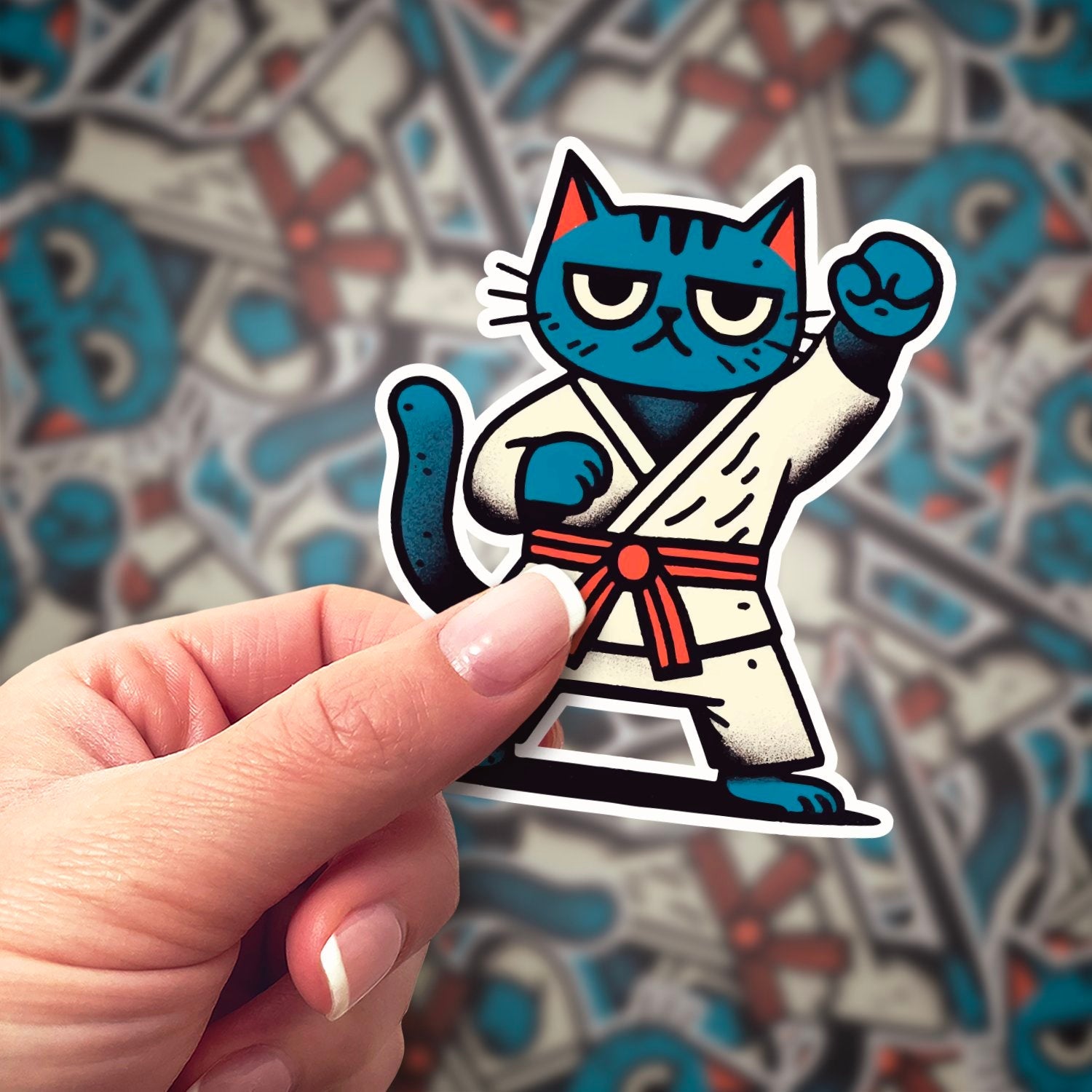 Karate Cat Sticker | Bumblebird